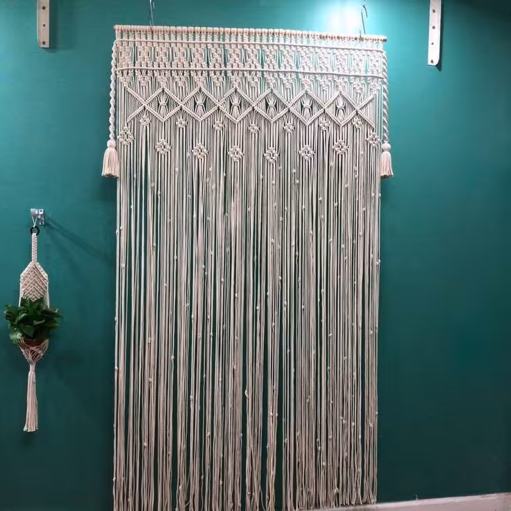 پرده مکرومه طرح ساده