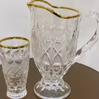 پارچ و لیوان  آنجلیکا لب طلایی برند ماجستی،6عدد لیوان و 1پارچ