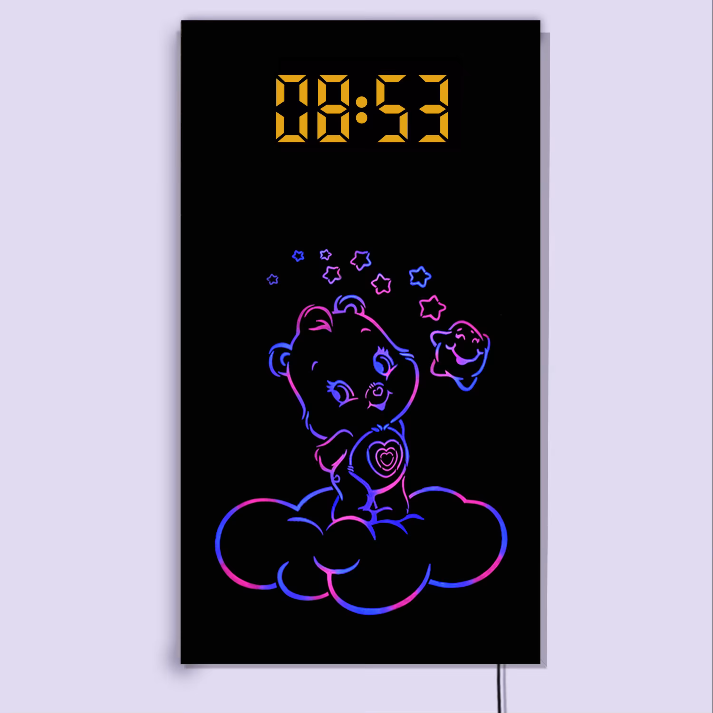 ساعت دیواری لوکس و دکوراتیو دیجیتال چند منظوره (طرح خرس مهربان)