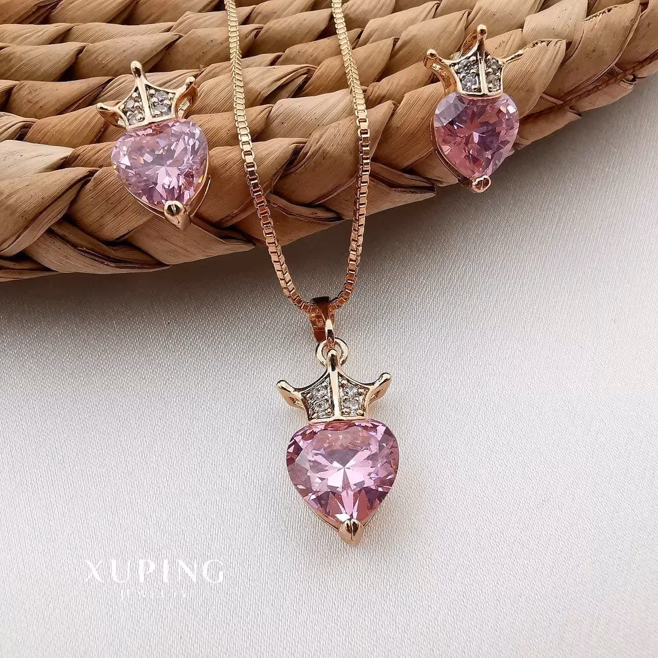 نیم ست ژوپینگ طرح قلب وتاج