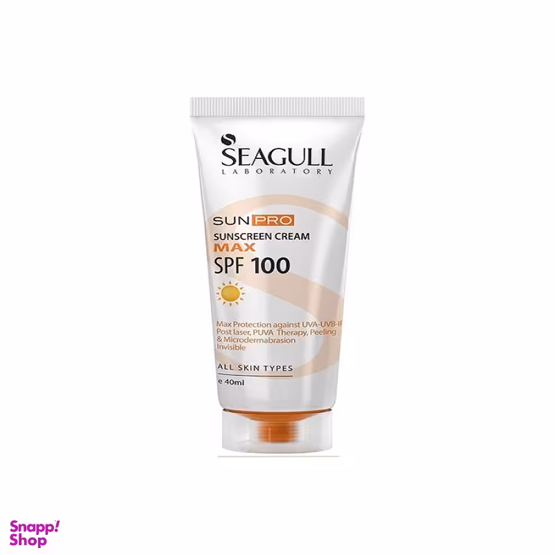 کرم ضد آفتاب سی گل (Seagull) مدل Max بی رنگ SPF100 حجم 40 میلی‌لیتر