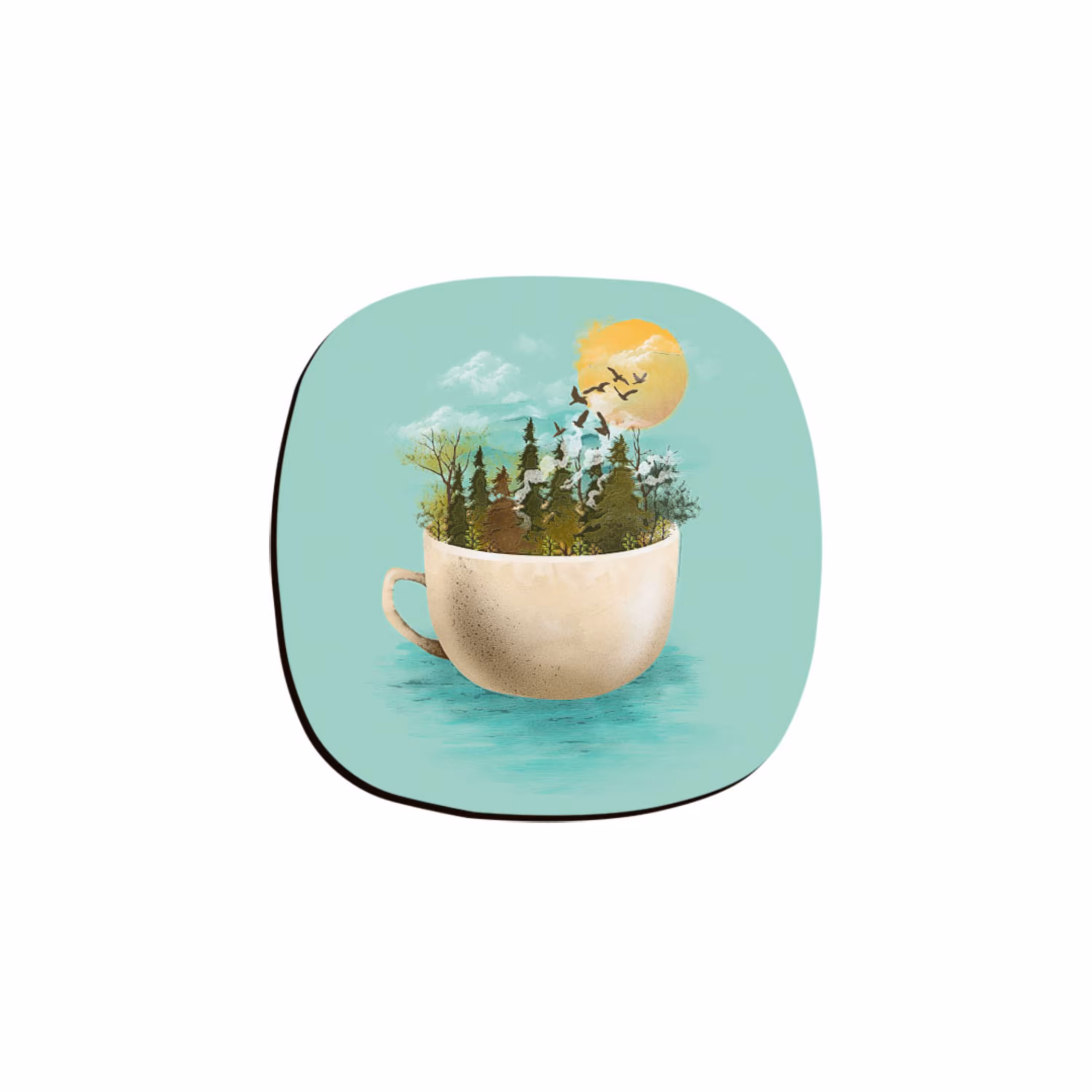 زیرلیوانی ترمه طراحان ایده مدل یک فنجان آرامش کد cfp136