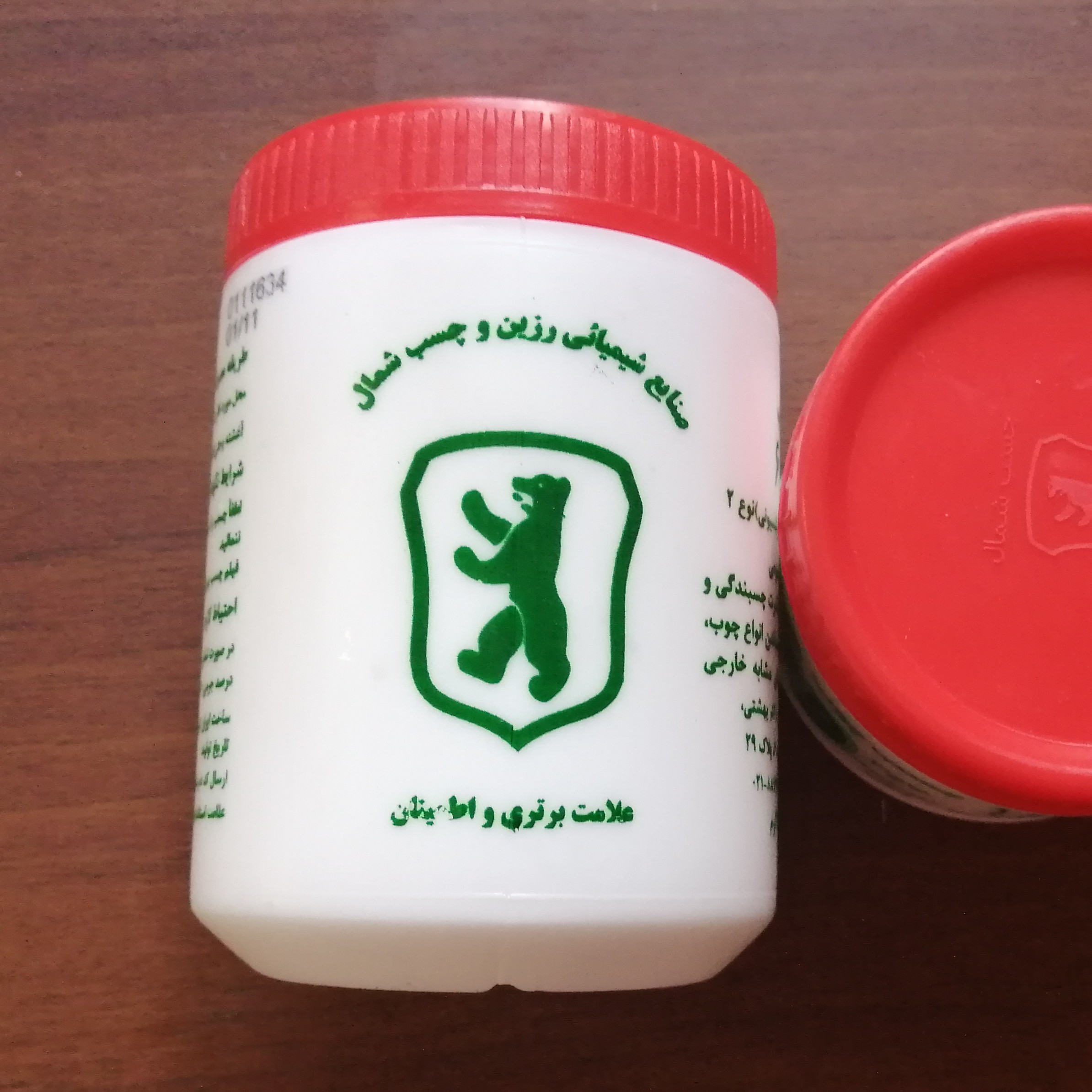 چسب چوب  برند شمال بی رنگ 750 گرمی