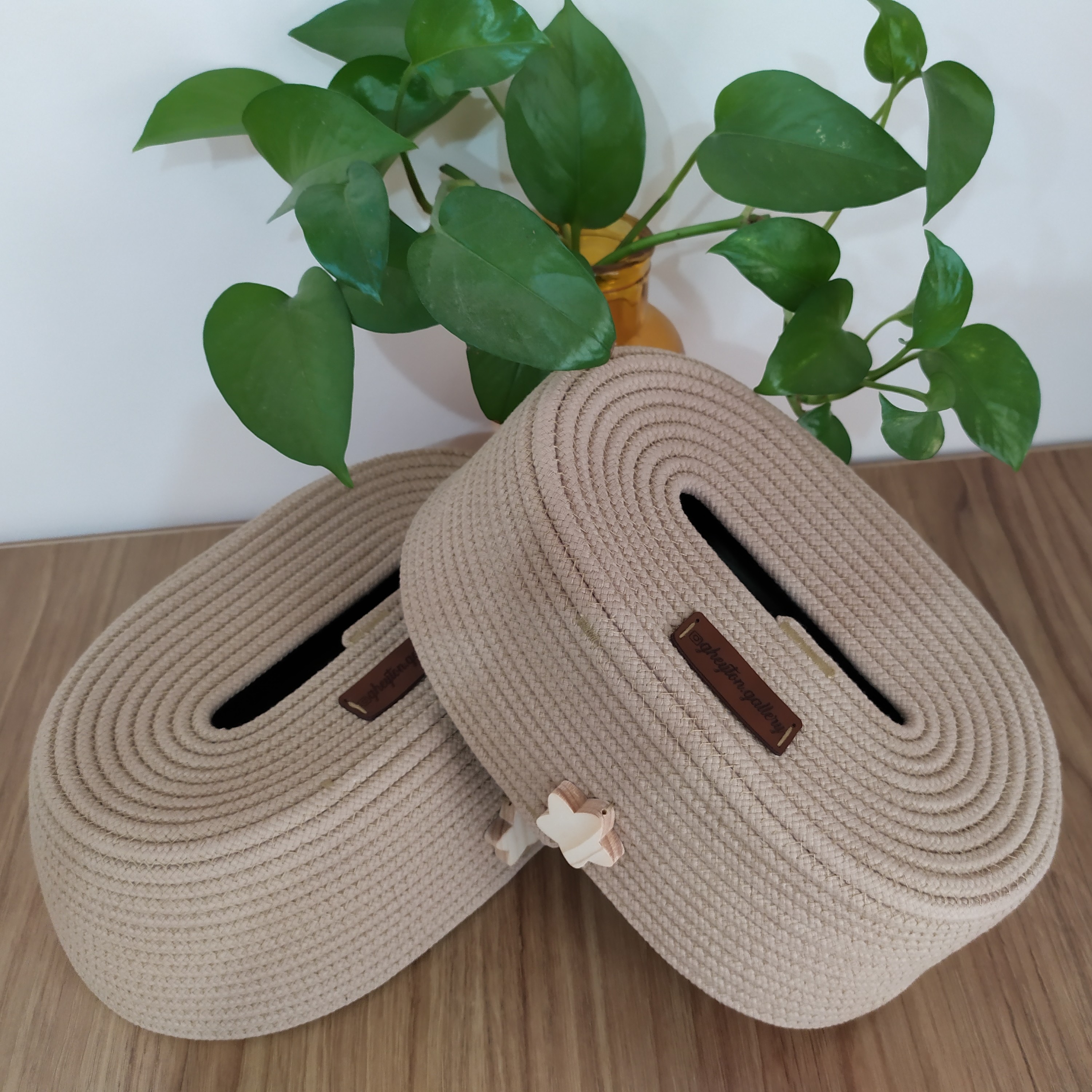 جا دستمال کاغذی قیطان رنگ کنفی آماده شده با قیطان مغزدار با ایستایی بالا و قابل شستشو