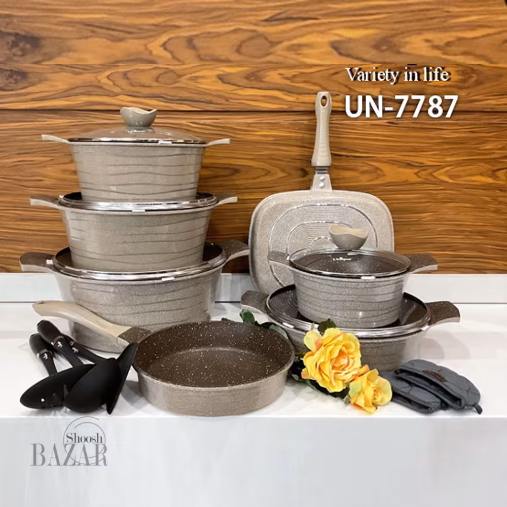 سرویس قابلمه 16پارچه نسکافه گرانیتی مدل لاین یونیک کد 7787