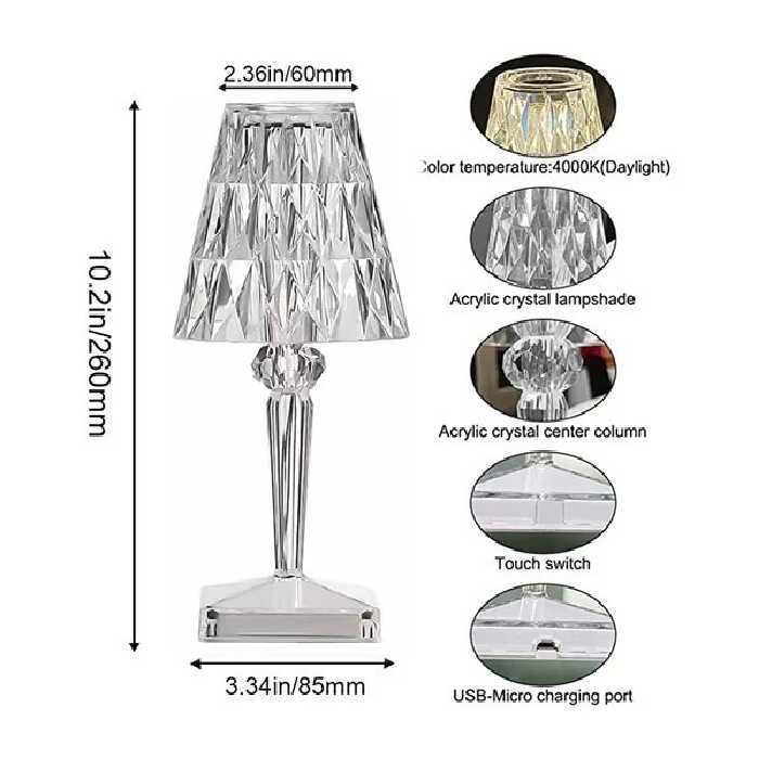 آباژور رومیزی مدل کریستالی