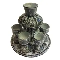 ست 7 تکه لیوان و جام سنگی طرح گل  کد GHI01