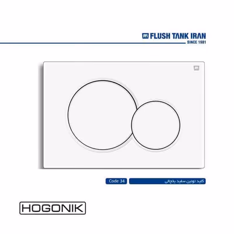 کلید فلاش تانک توکار ایران - توئین سفید (کد 34)