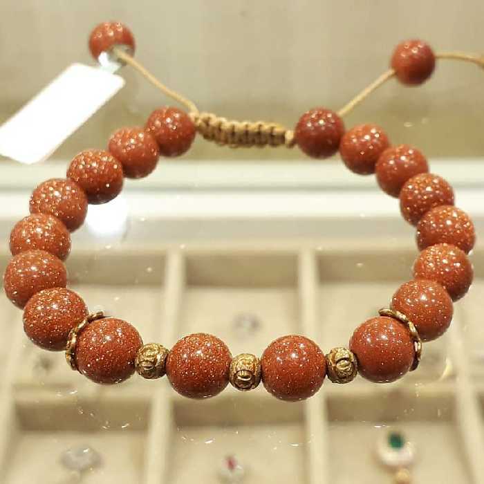 دستبند سنگی دلربا عسلی