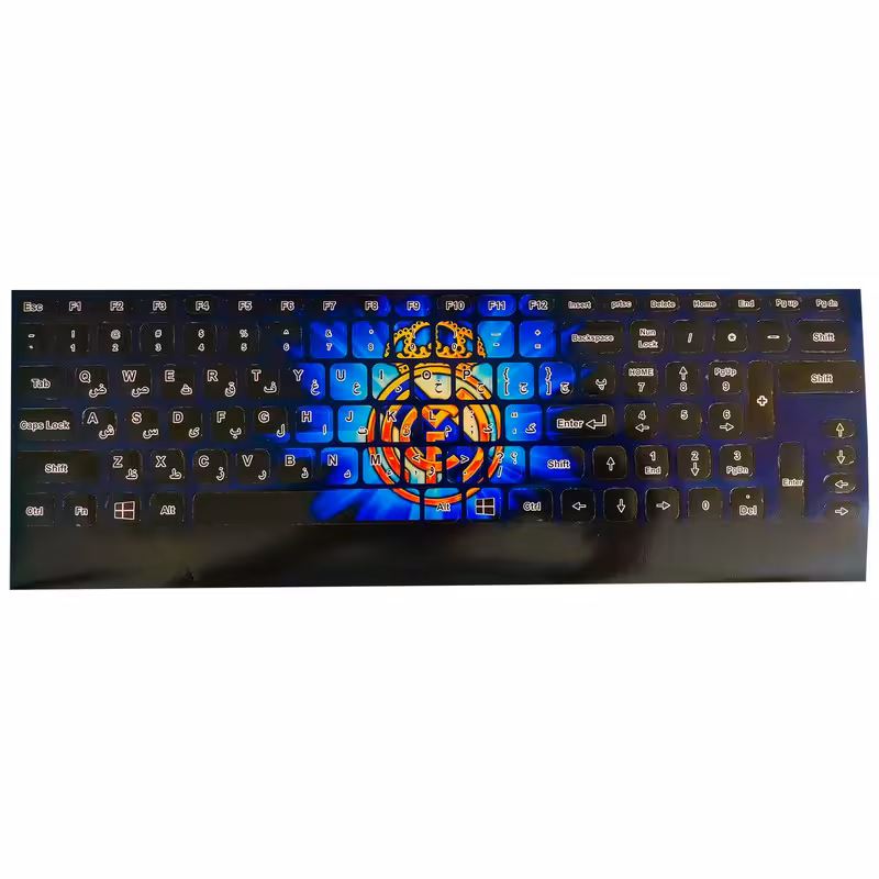 برچسب حروف فارسی کیبورد طرح رئال مادرید کد 2022