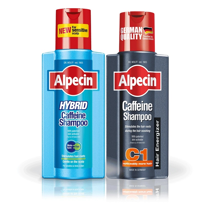 پک 2 عددی شامپو آلپسین کافئین مو های شوره دار و خارش دار آلپسین سی وان Alpecin Hybrid Caffeine Shampoo For sensitive or itchy scalps