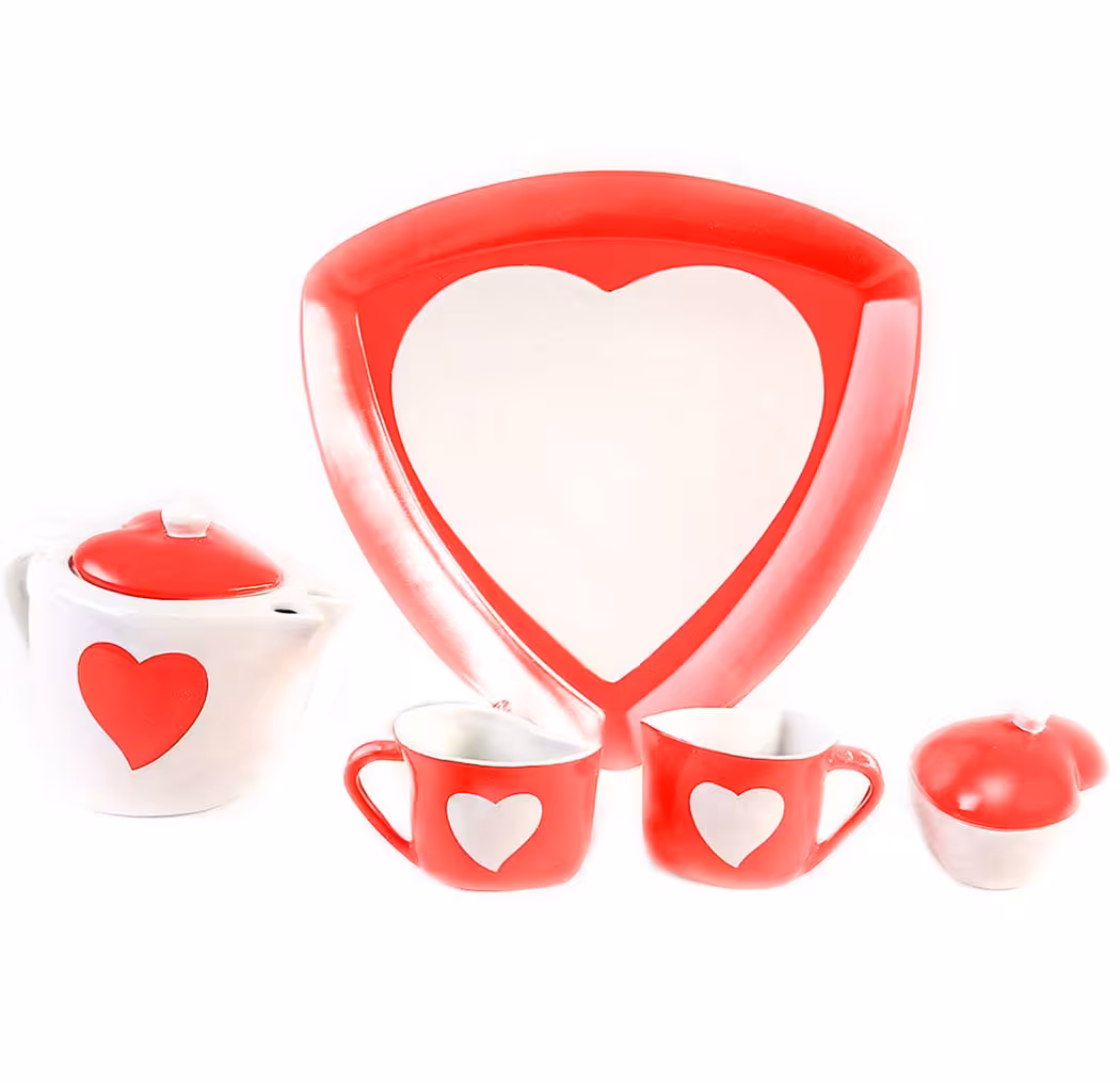 سرویس عصرانه خوری طرح قلب سرامیکی