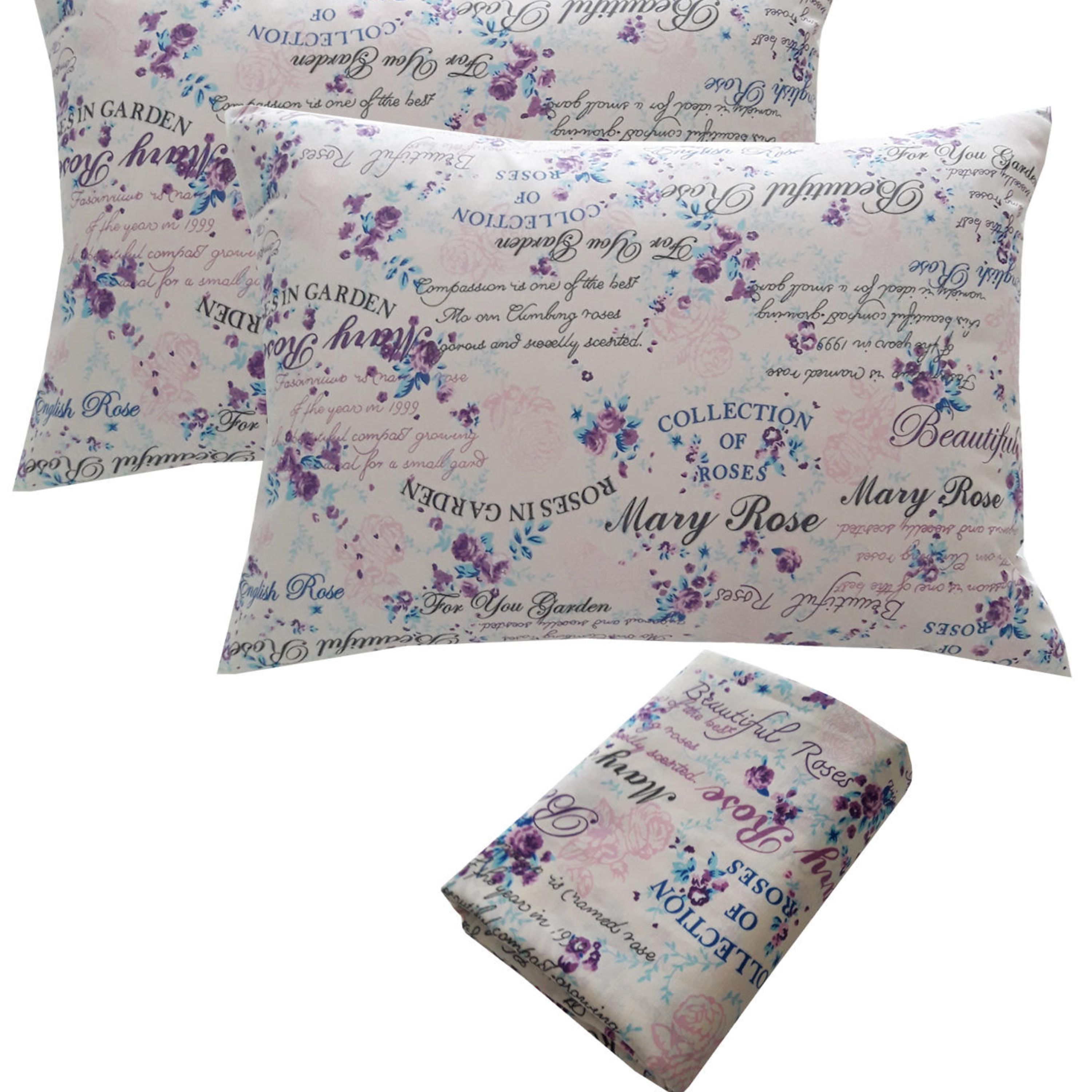 سرویس ملحفه سندس مدل رز گاردن کد KF299 دونفره 3 تکه