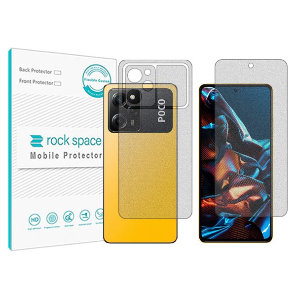 گلس صفحه نمایش و پشت گوشی شیائومی نسخه Poco X5 Pro مدل نانو هیدروژل گیمینگ برند راک اسپیس کدSS