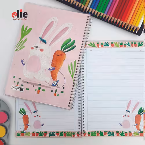 دفتر 60 برگ حاشیه دار ایمان طرح خرگوش