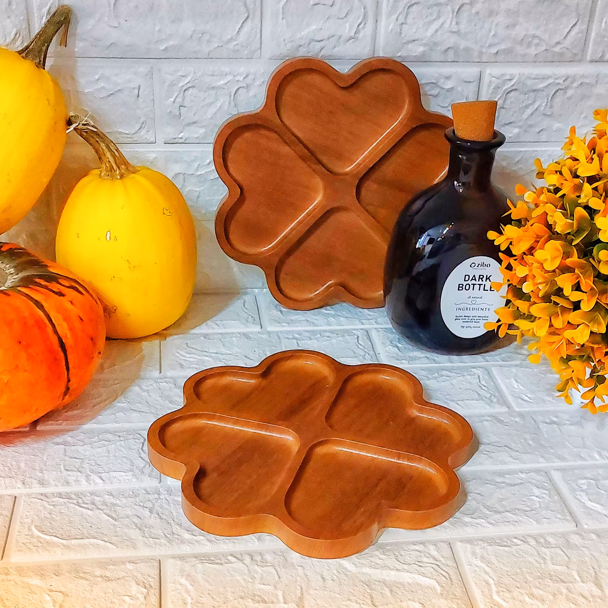 اردوخوری چوبی طرح بامبو مدل چهارقلب  مناسب آجیل یلدا