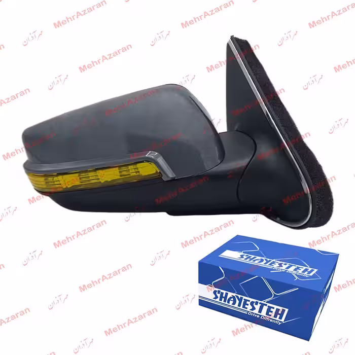 آینه برقی سوکت قدیم پژو پارس با طلق لیمویی و قاب نوک مدادی برند SHAYESTEH سمت شاگرد  

