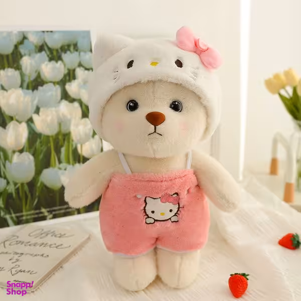 عروسک طرح خرس دوچهره مدل کیتی کد JIMI110 ارتفاع 30 سانتی‌ متر