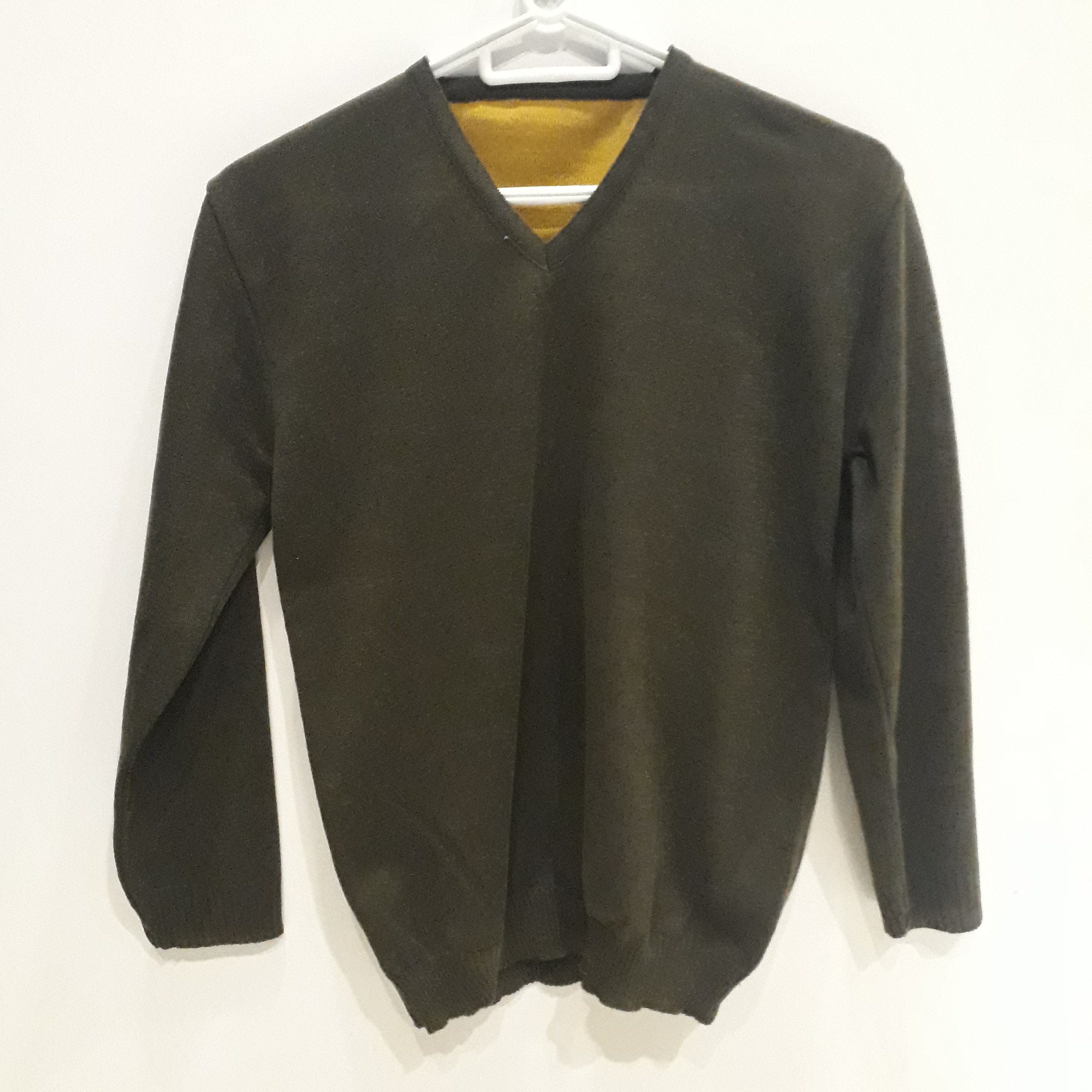 بافت یقه هفت ساده سبز یشمی