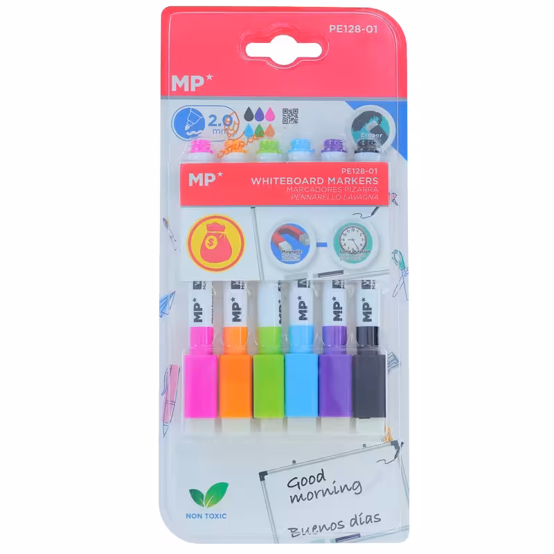 ماژیک وایت برد پاک دار 6 عددی ام پی MP