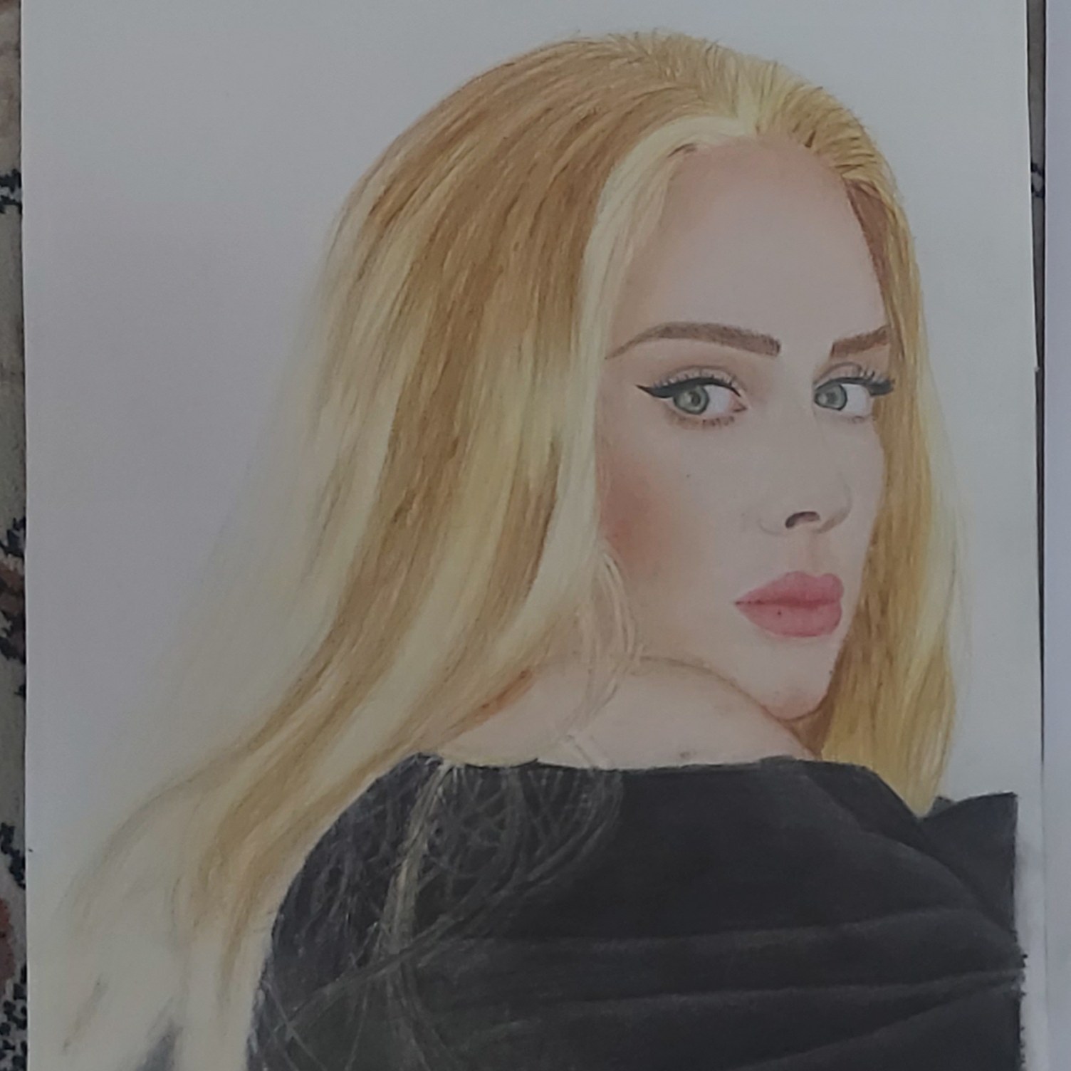 طراحی چهره نقاشی چهره با مداد رنگیa4