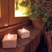 جا شمعی بزرگ چوب طبیعی دستسازه چوب نراد روسی