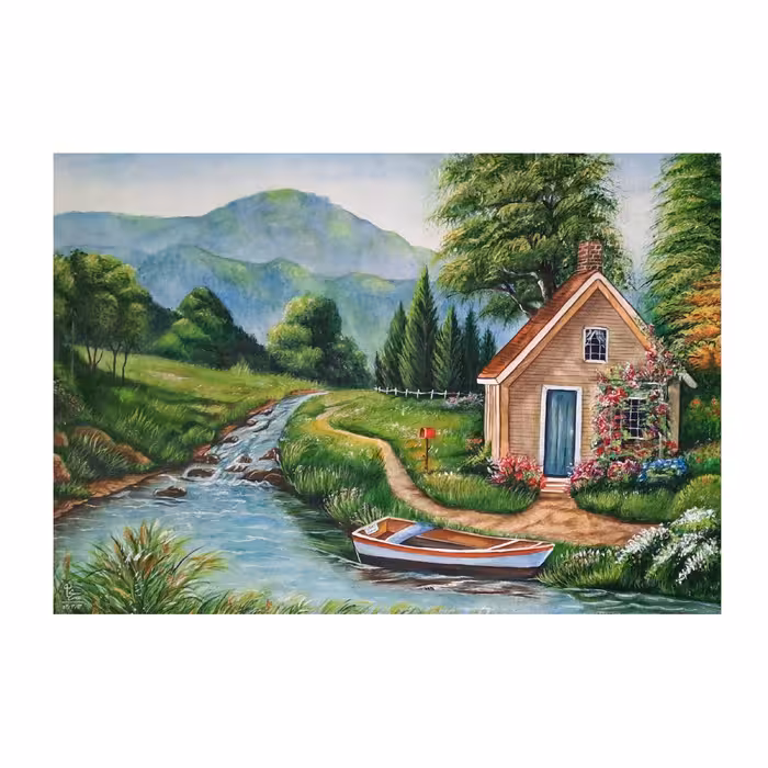 تابلو نقاشی آبرنگ طرح طبیعت و منظره 