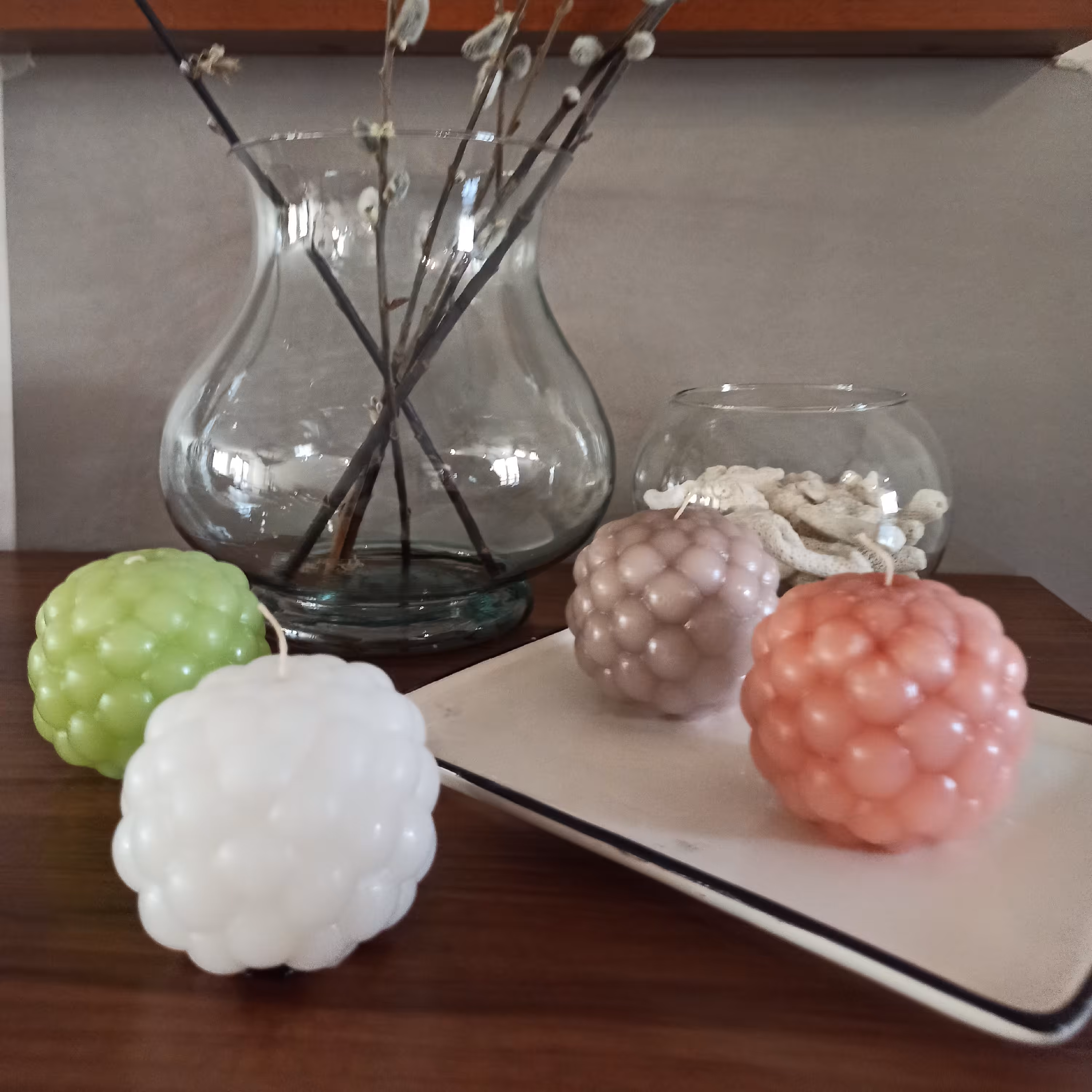 شمع گوی توپی،شمع تزیینی زیبا، به صرفه و با تایم سوخت بالا