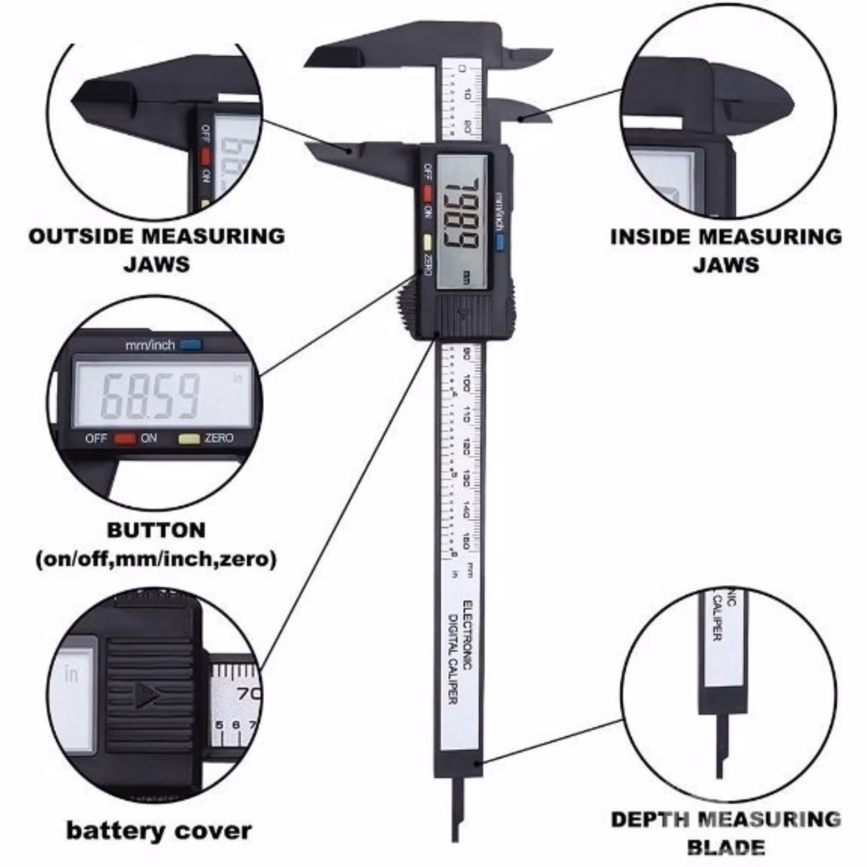 کولیس دیجیتالی (15 سانتی) با پکیجینگ