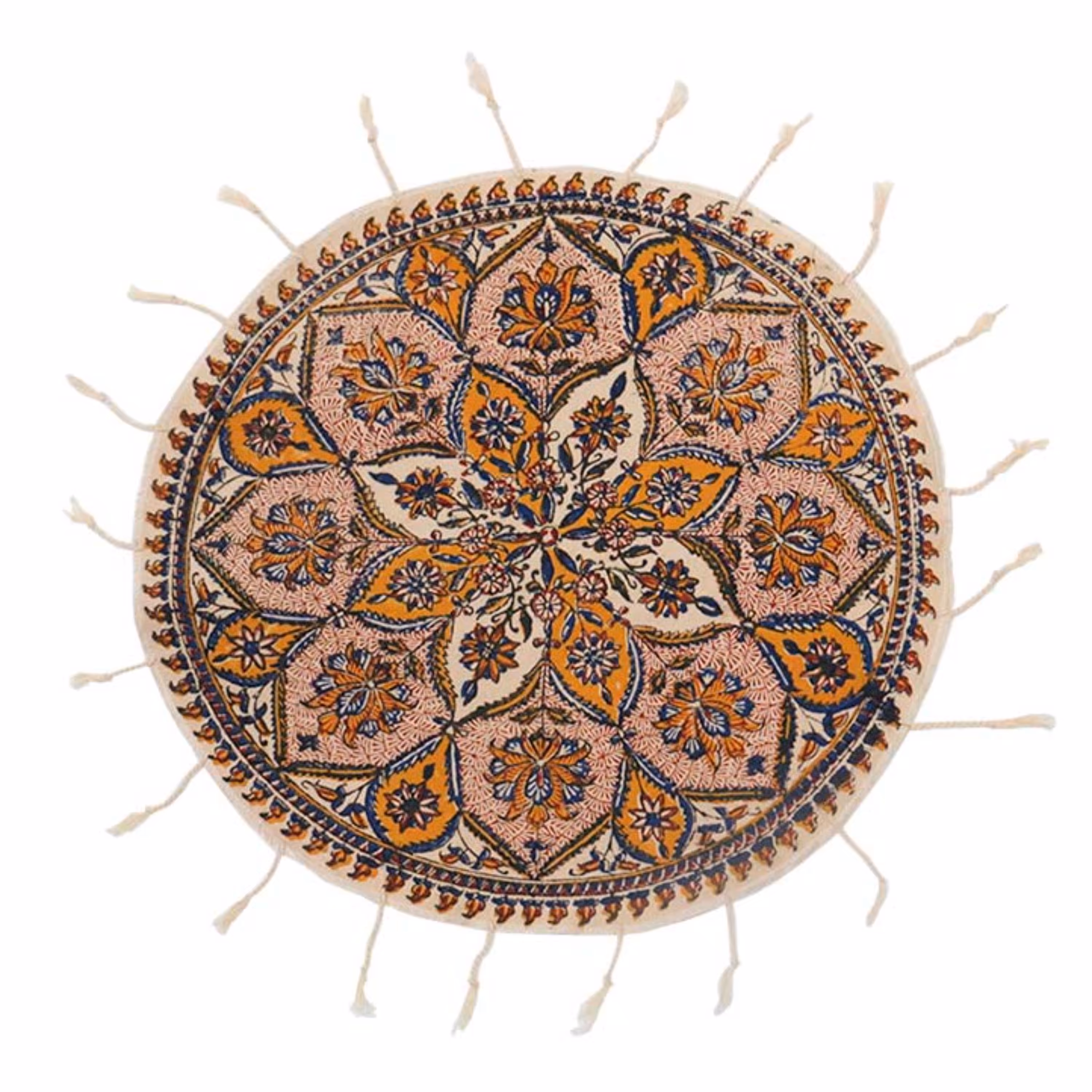 رومیزی گرد قلمکار سنتی سایز 40 سانتی متر