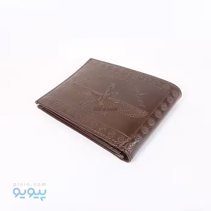 کیف پول جیبی طرح فروهر چرم بزی