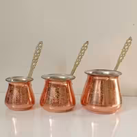 شیر وقهوه جوش مسی طرح دارنانو شده سه سایز