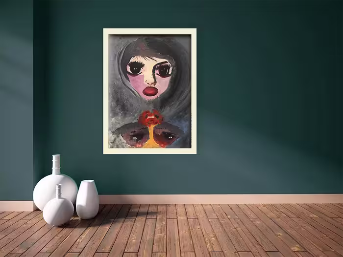 تابلو اختصاصی دخترک درشت چشم