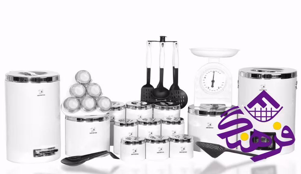 سرویس آشپزخانه 30 پارچه درب کروم آرتیستون - سفید