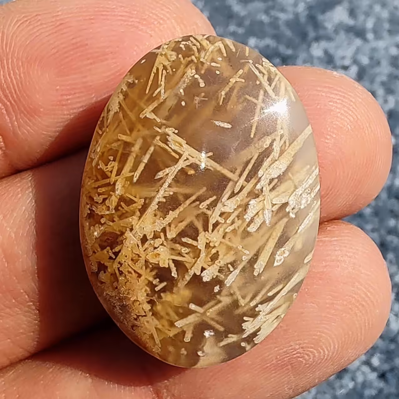 نگین عقیق روتایل طلایی تک