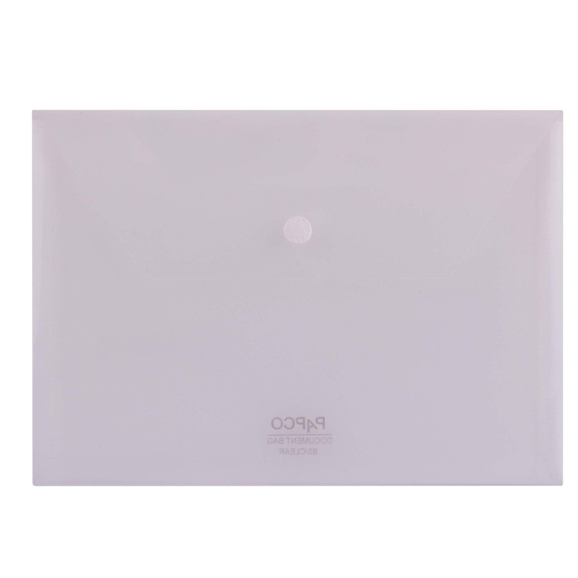 پوشه دکمه دار B5 پاپکو مدل شفاف کد B5-ClearT رنگ سفید