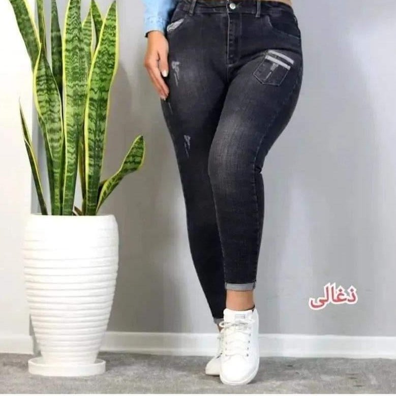 شلوار جین ذغالی فیلتودار