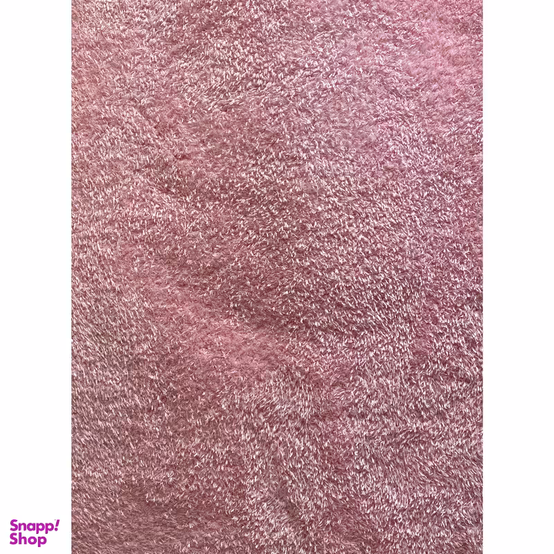 فرش ماشینی مدل شگی فلوکاتی طرح پرزبلند زمینه صورتی