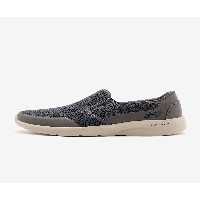 کفش پیاده روی خاکستری مردانه کتانی بدون بند چرمی اسکچرز ساخت آمریکا Skechers