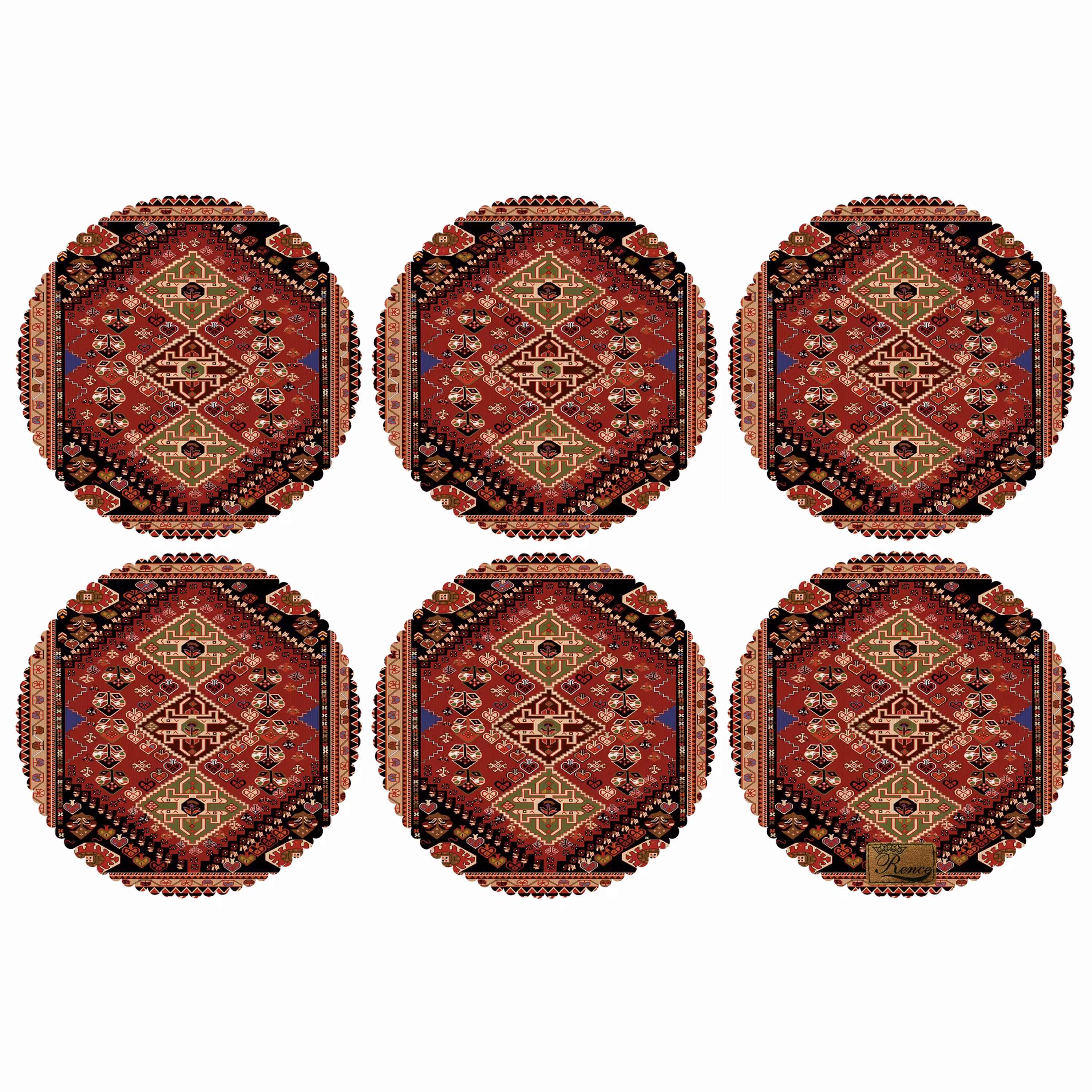 زیر بشقابی دایره ای پارچه مخمل سایز 30 در 30 مدل U2-453 شرکت رنس