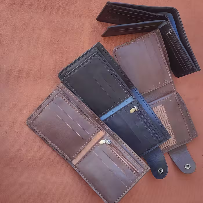 کیف پول چرم طبیعی دست دوز کد 301