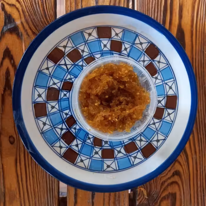 مربا بادمجان خلالی 300 گرمی  مزرعه گردشگری کشاورزی تاجر سریزدی