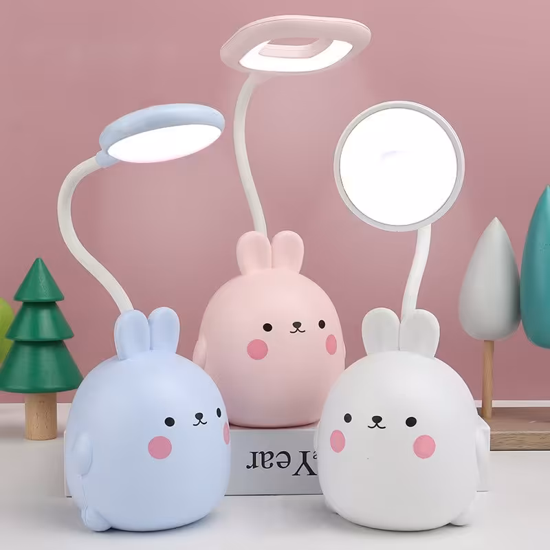 چراغ مطالعه و جا مدادی فانتزی رومیزی طرح خرگوش تپل