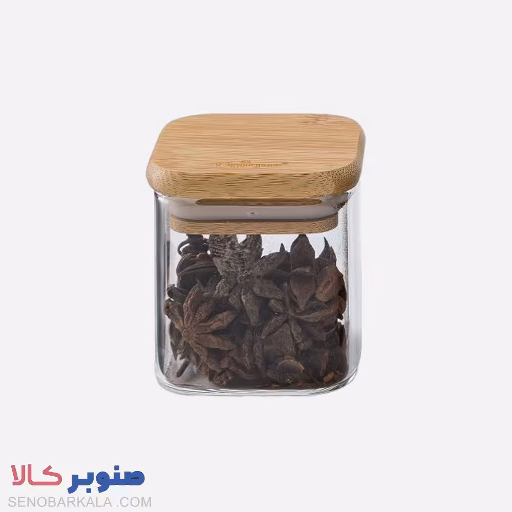 جا ادویه درب چوبی مربع 6 سانت یونیک کدUN-1770 - صنوبرکالا