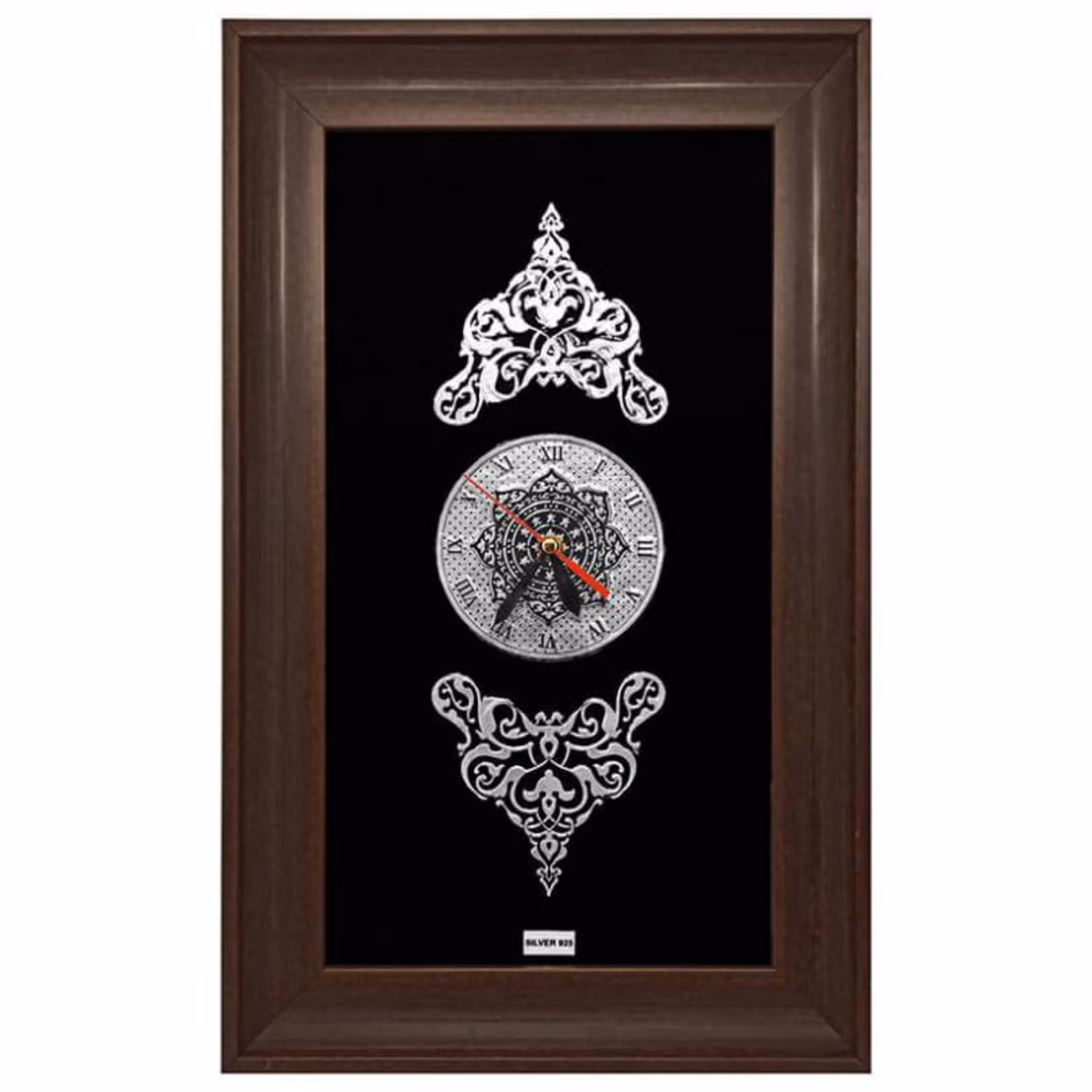 تابلو نقره ساعت دیواری مستطیلی آکسو مدل H19