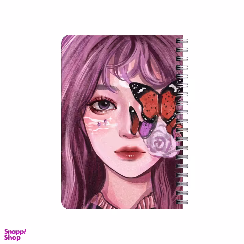 دفترچه یادداشت بامبیلیپ مدل چوبی طرح دختر پروانه ای کد 2682478