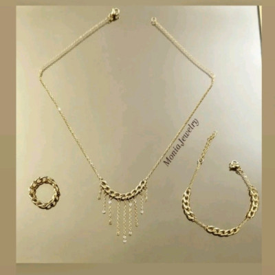 نیمست استیل گردنبند خورشیدی و دستبند و انگشتر