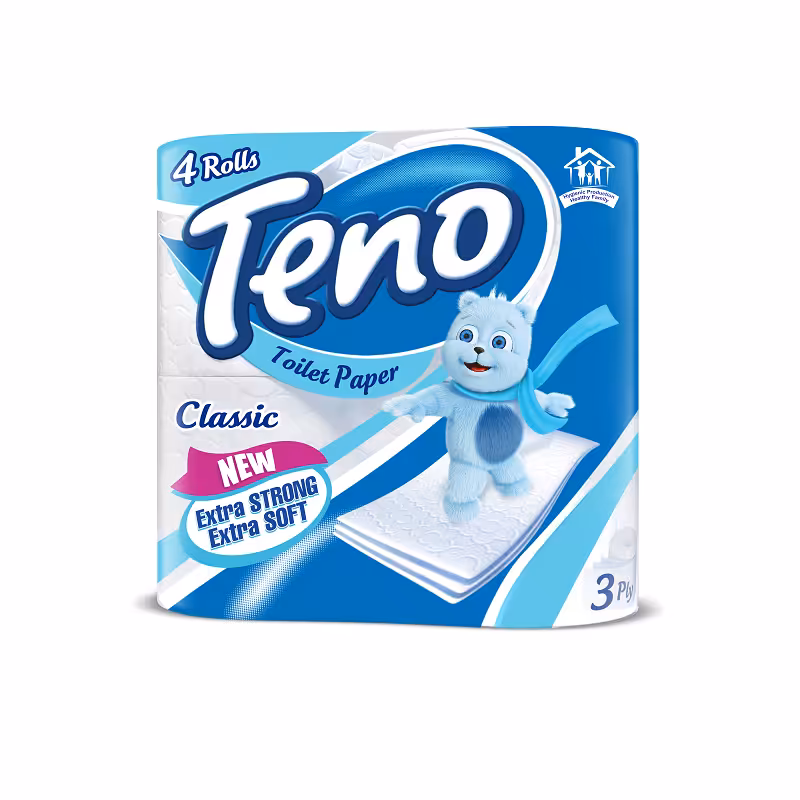 دستمال دلسی 3لایه 4 رول مدل کلاسیک تنو