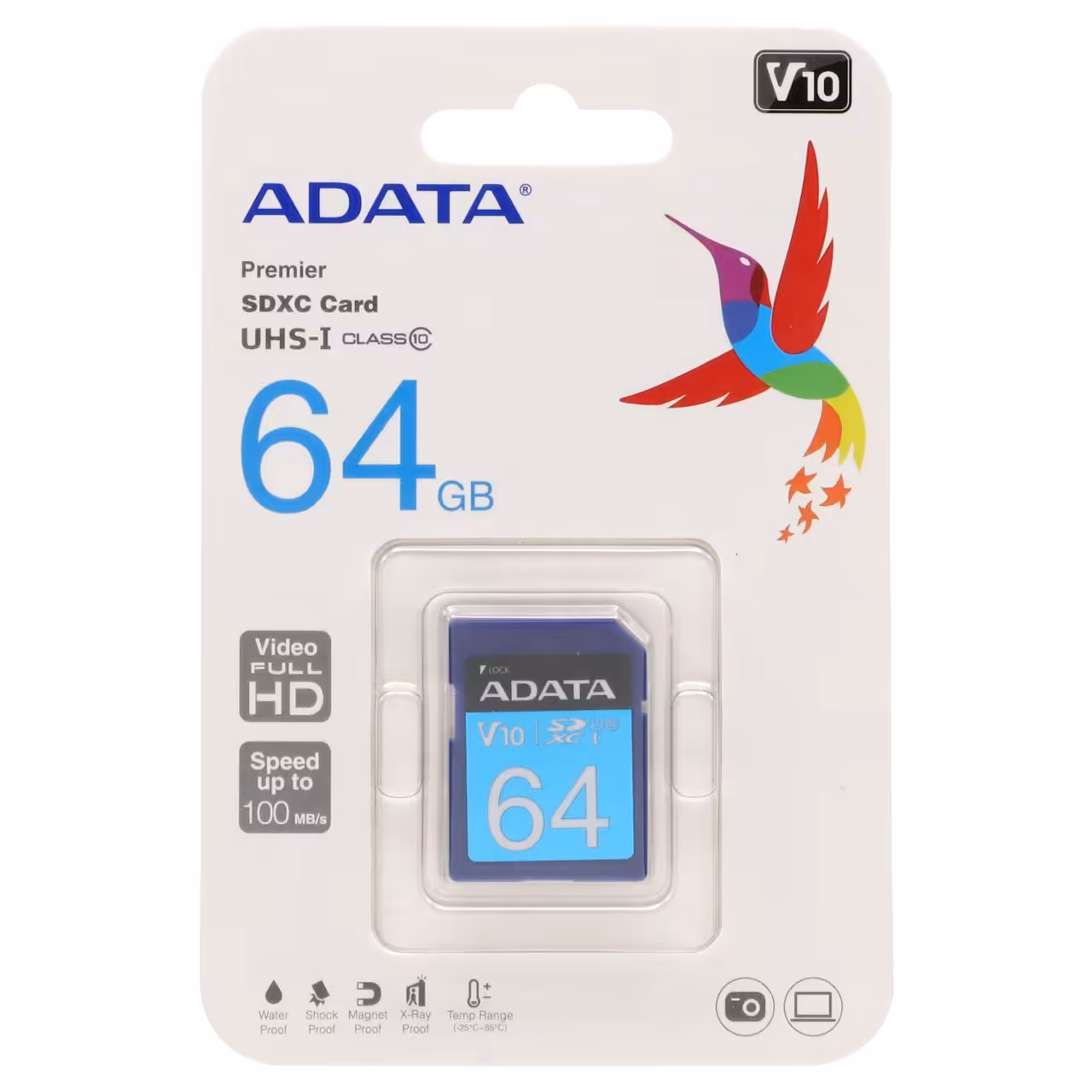 ADATA Premier V10 A1 UHS-I Class 10 100MBps microSDXC 64GB مخصوص دوربین عکاسی