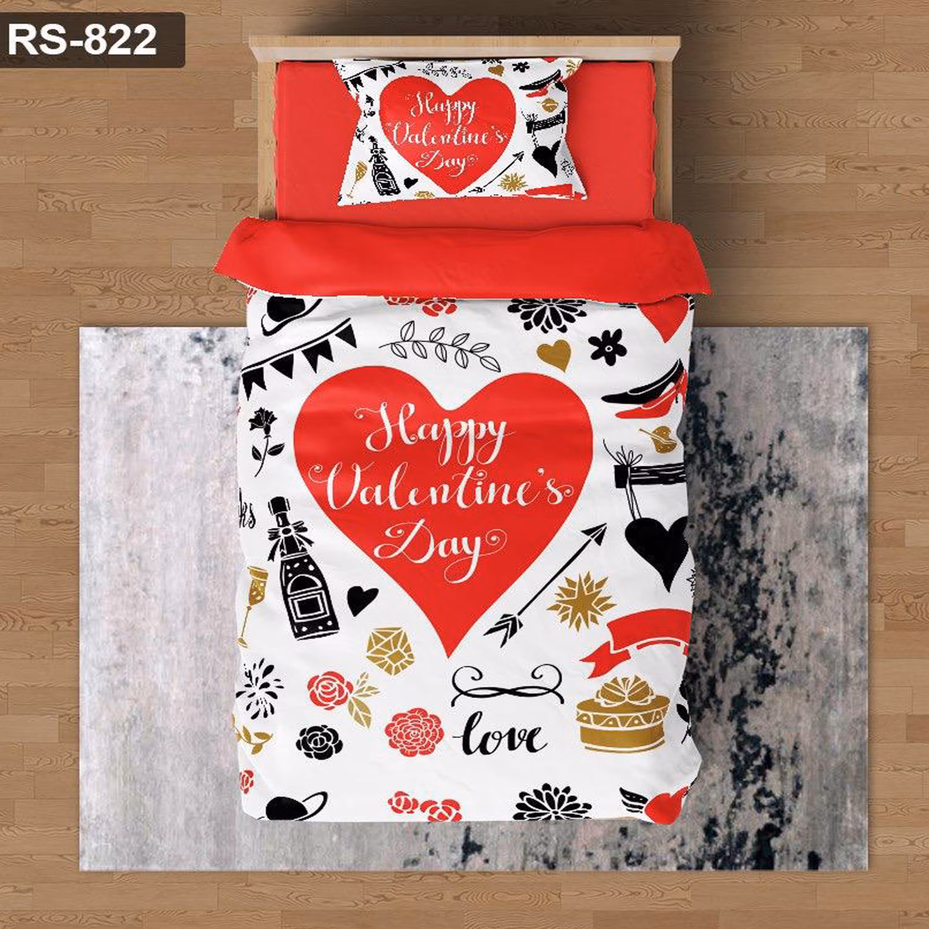 سرویس روتختی 1 نفره تنسل چاپی برندترک لند (Turk Land)  کد rs 822